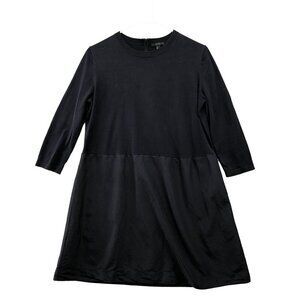 COS 3/4 Sleeve Dress Womens S Navy Blue Crewneck Mixed Media Knit T Shirt
